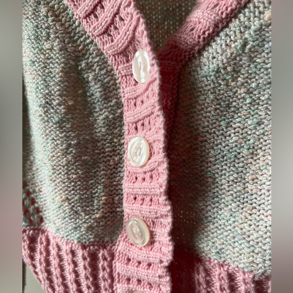 Love Shack Fancy cropped knit cardigan in rose - Picture 4 of 8